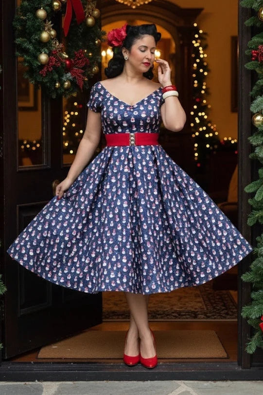 PREORDER - Lily Snowman Swing Dress - Estimated dispatch 3rd of November
