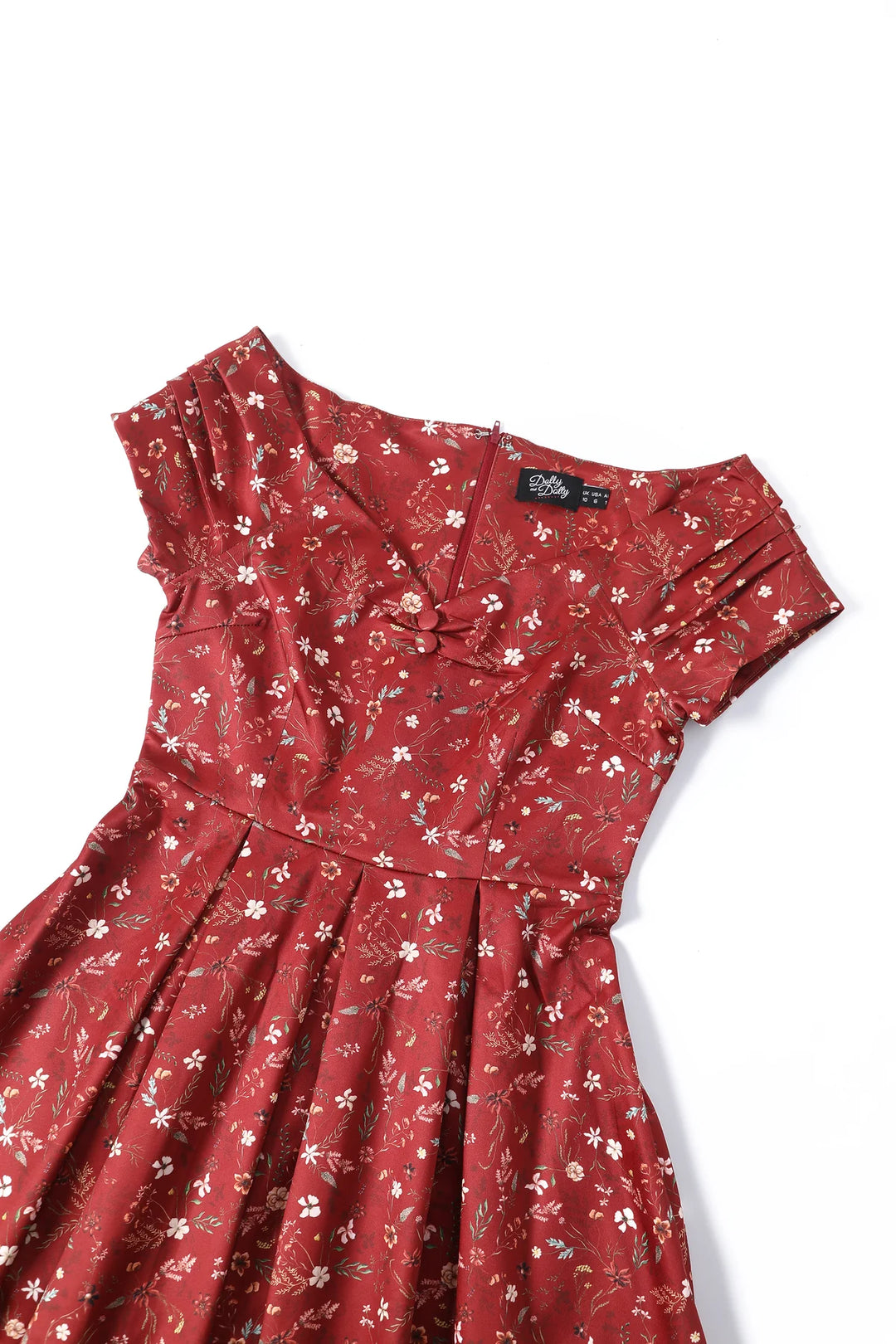 PRE-ORDER - Lily Red Off Shoulder Floral Dress - Expected dispatch 3rd of June