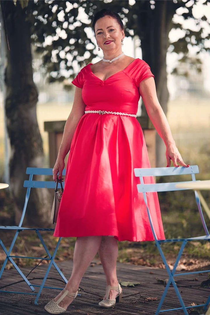 PREORDER - Lily Scarlet Red Swing Dress - Expected dispatch 15th of September