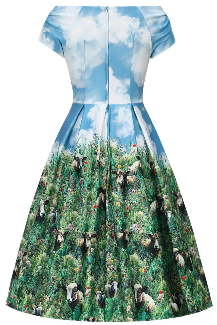 Lily Sky Blue Sheep Swing Dress - Preorder for dispatch 12th of September