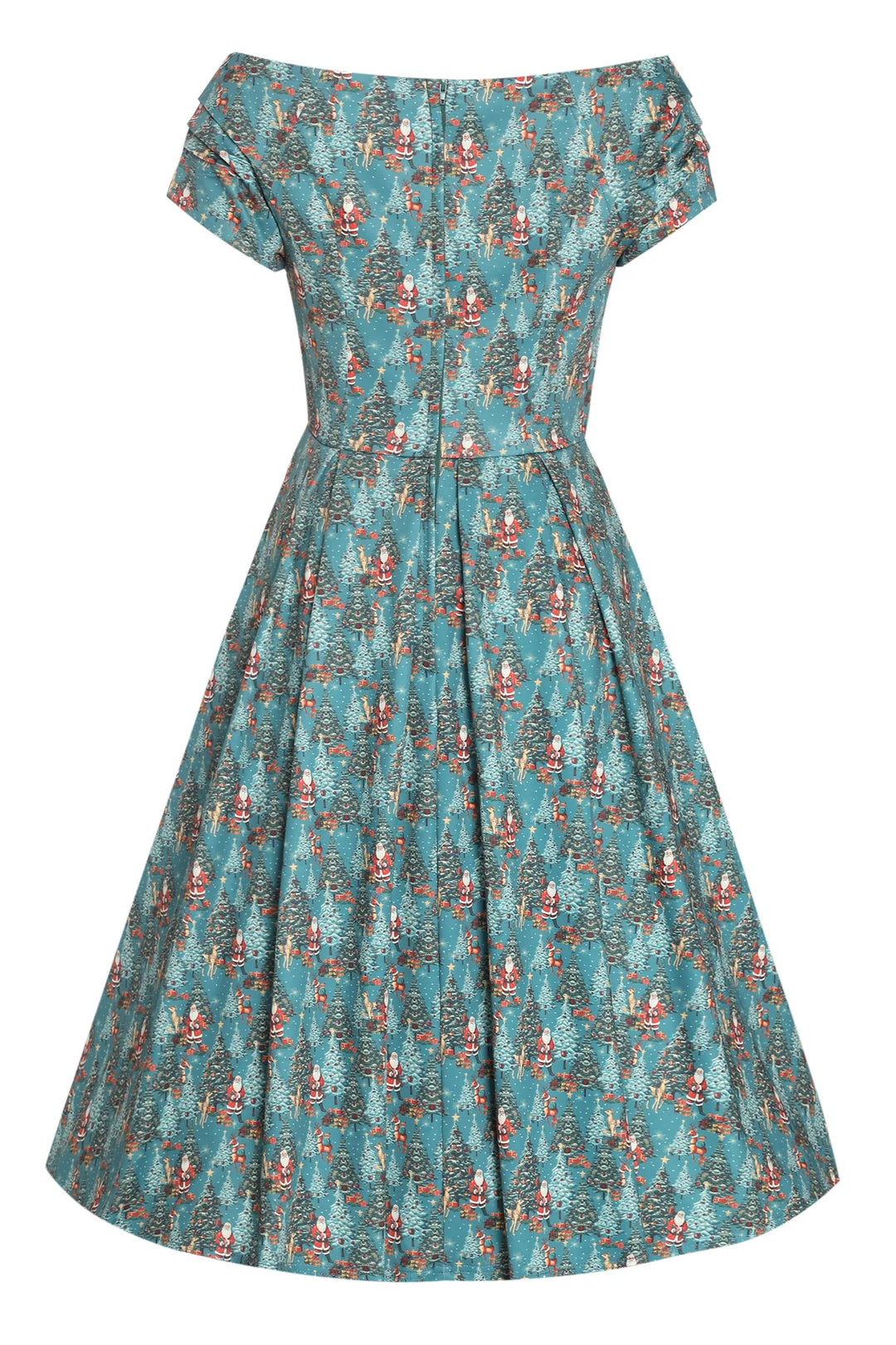 PREORDER - Lily Teal Santa Swing Dress - Estimated dispatch 30th of October