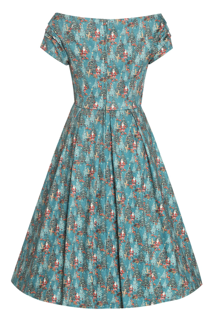 PREORDER - Lily Teal Santa Swing Dress - Estimated dispatch 30th of October