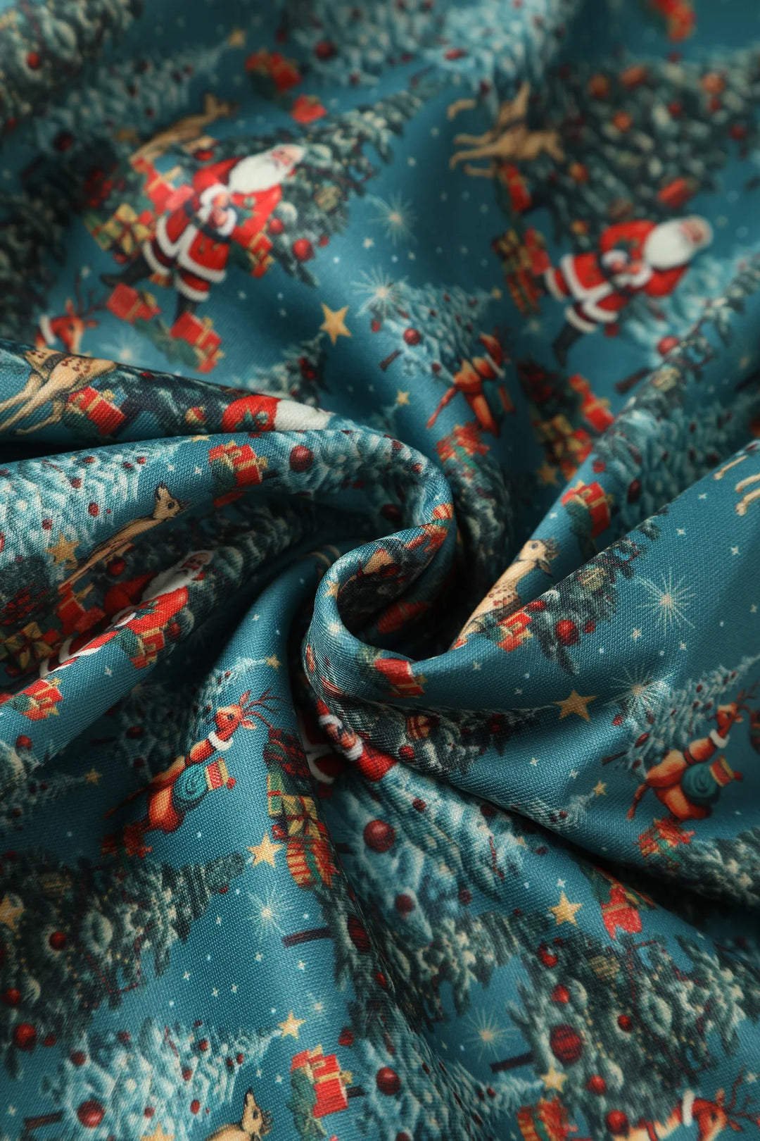 PREORDER - Lily Teal Santa Swing Dress - Estimated dispatch 30th of October