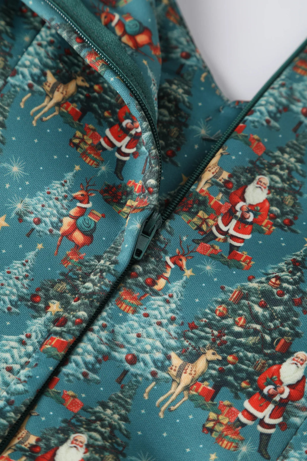 PREORDER - Lily Teal Santa Swing Dress - Estimated dispatch 30th of October
