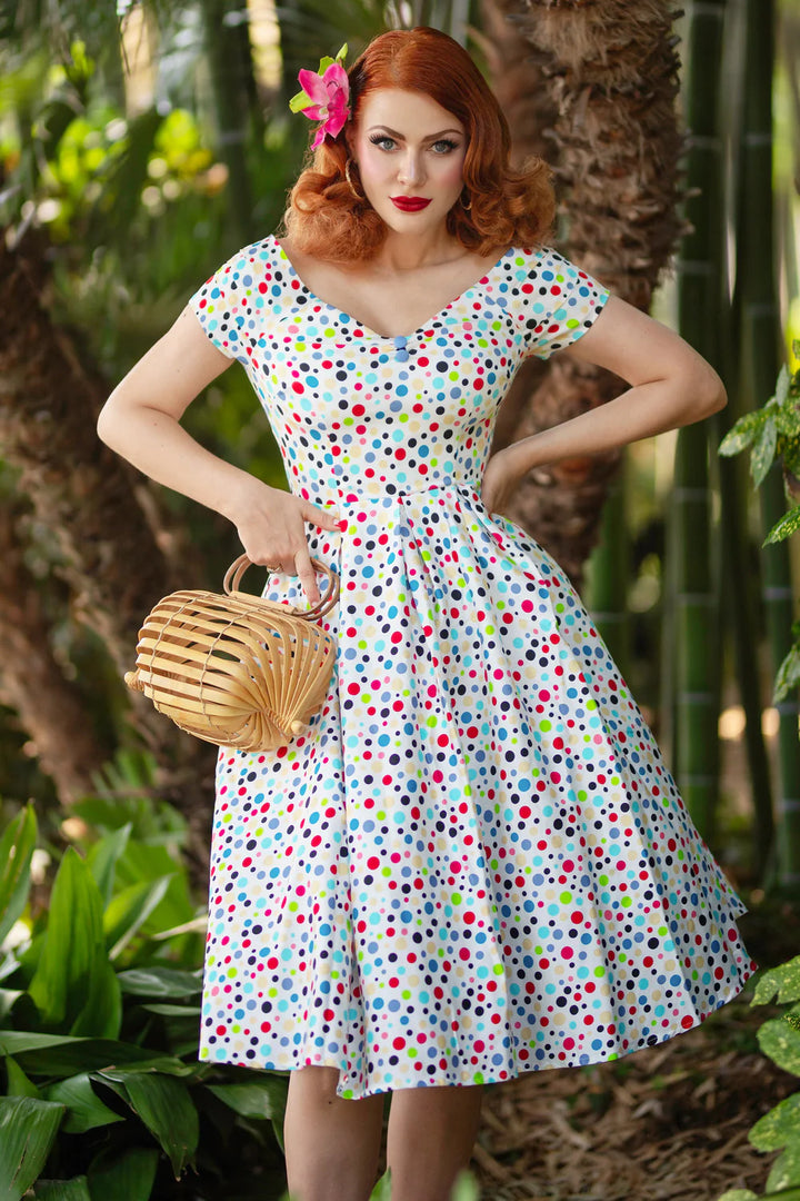 PREORDER - Lily Rainbow Polka Dress - Expected dispatch 9th October
