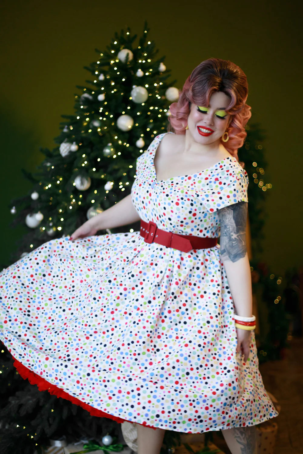PREORDER - Lily Rainbow Polka Dress - Expected dispatch 9th October