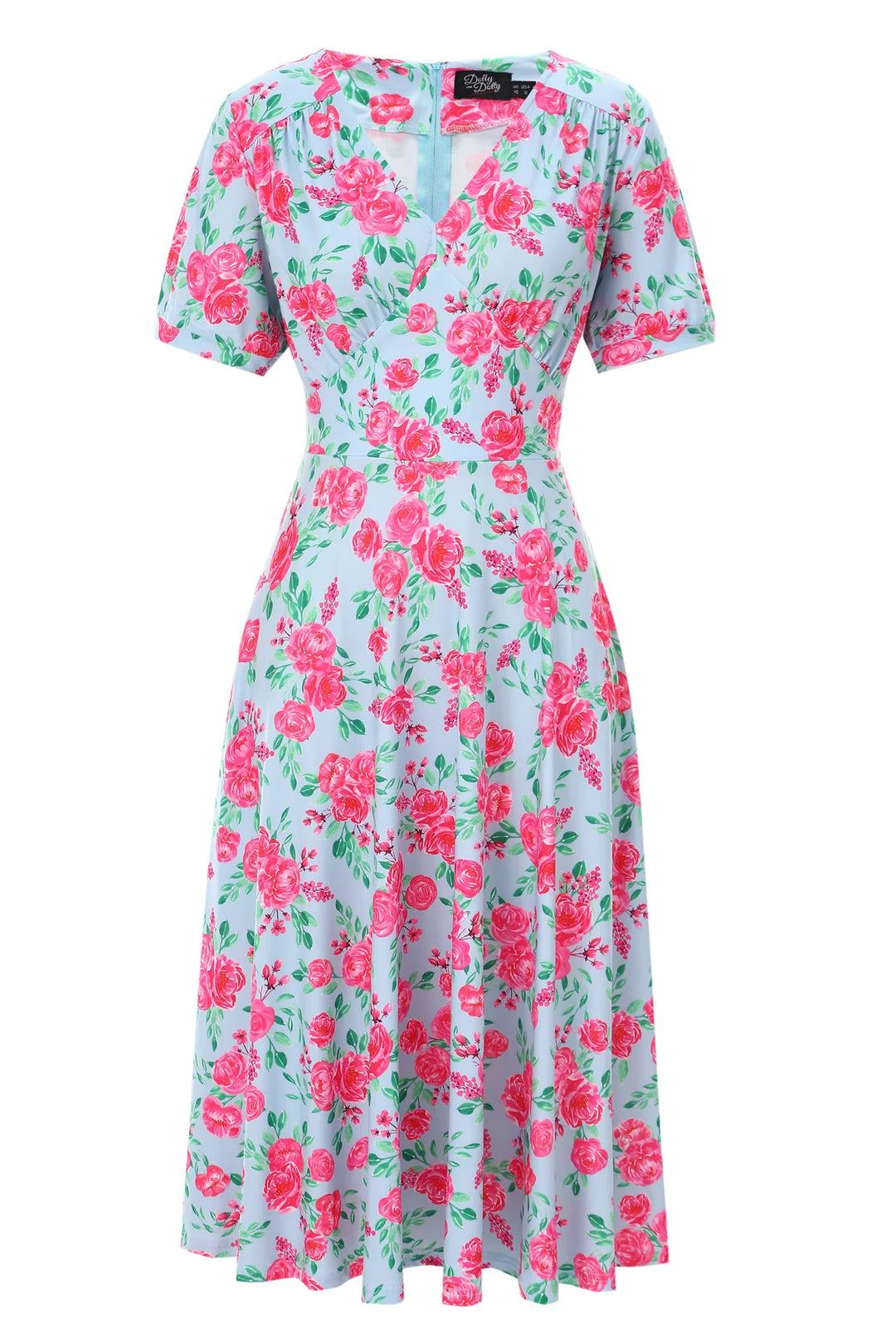 PREORDER - Julia Pink Rose Tea Dress - Estimated dispatch 18th of June