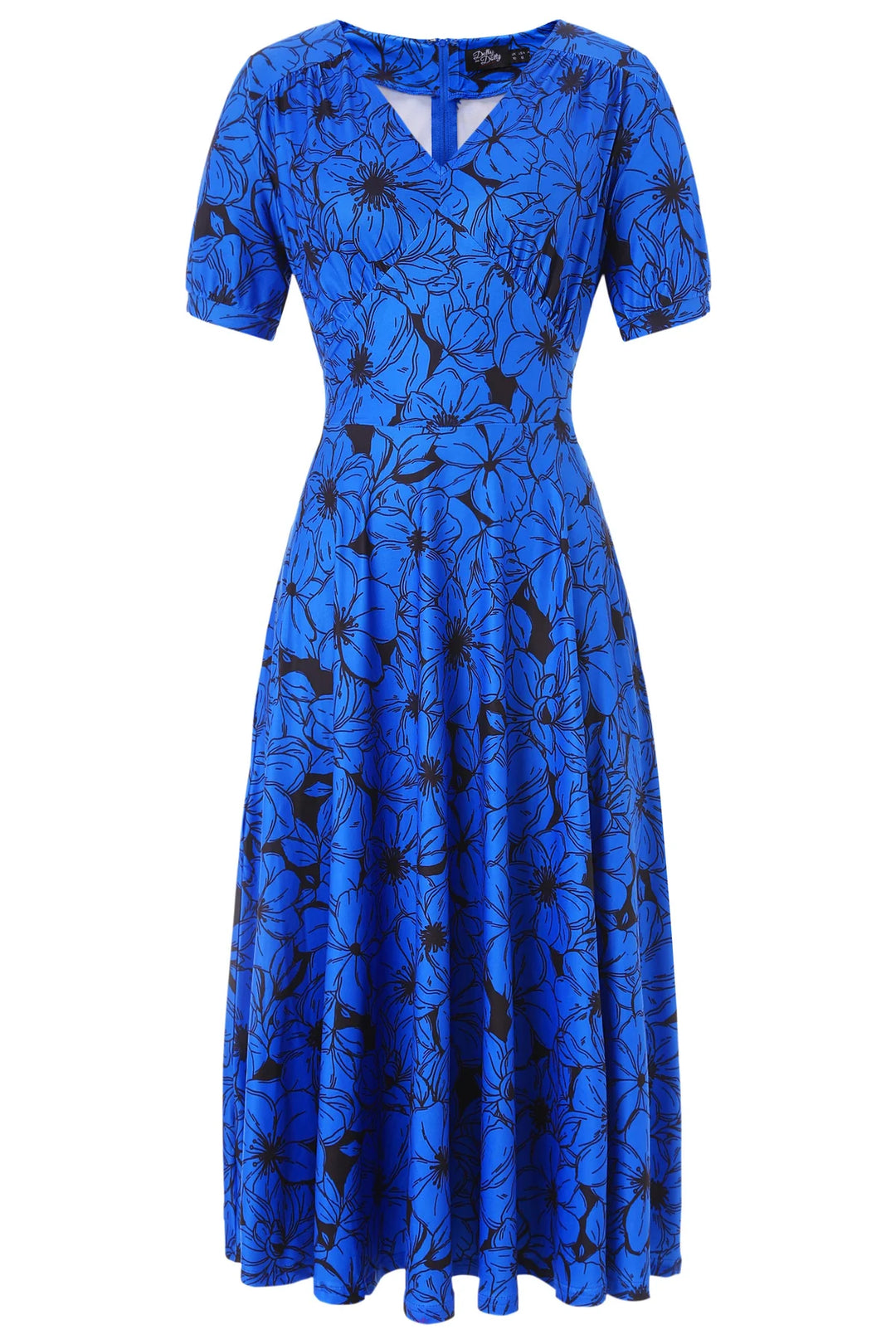 PREORDER - Julia Blue Floral Tea Dress - Estimated dispatch 18th of June