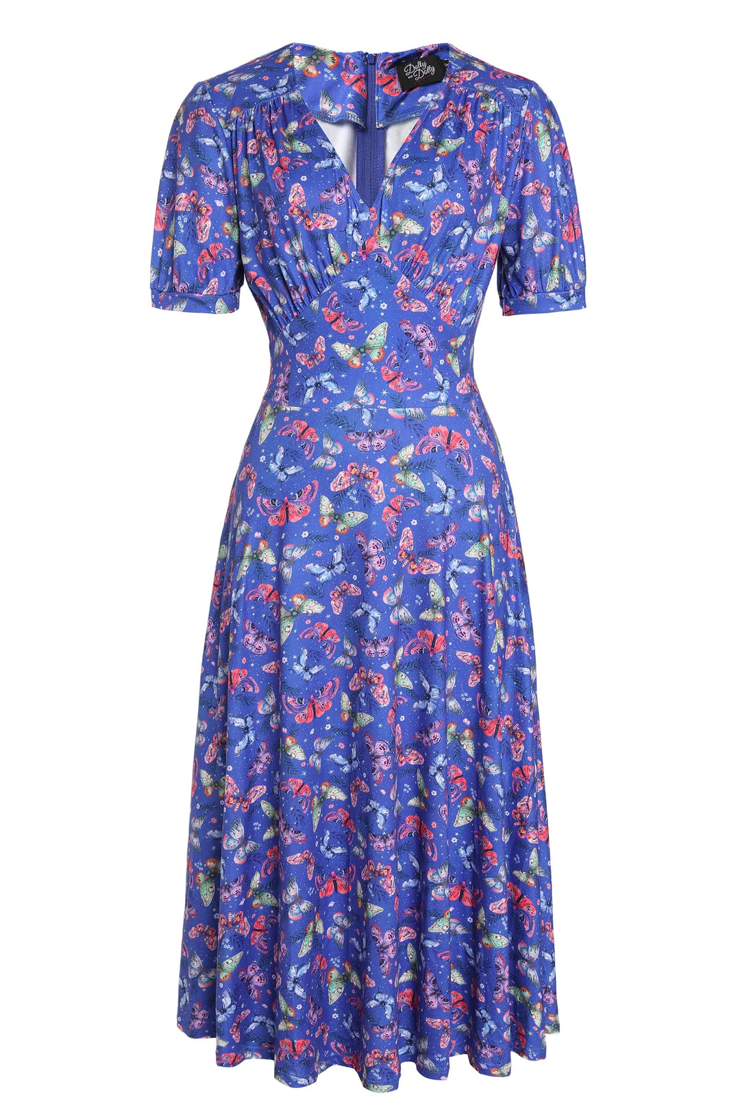 PREORDER - Julia Blue Butterfly Tea Dress - Estimated dispatch 18th of June
