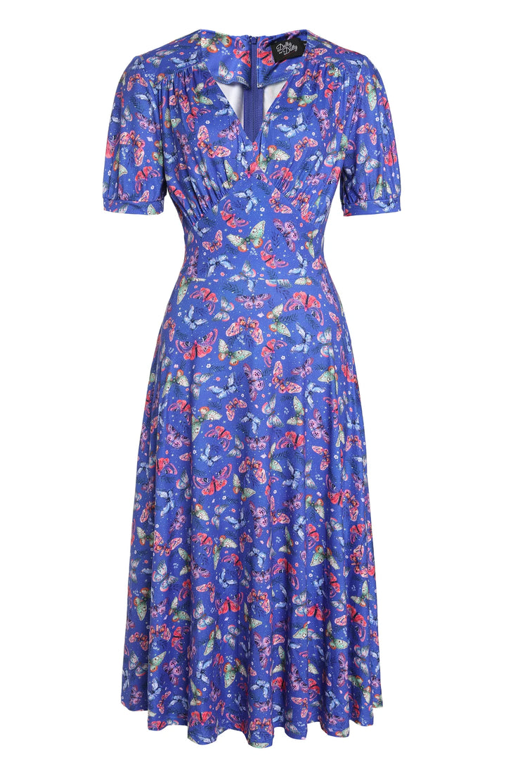 PREORDER - Julia Blue Butterfly Tea Dress - Estimated dispatch 18th of June