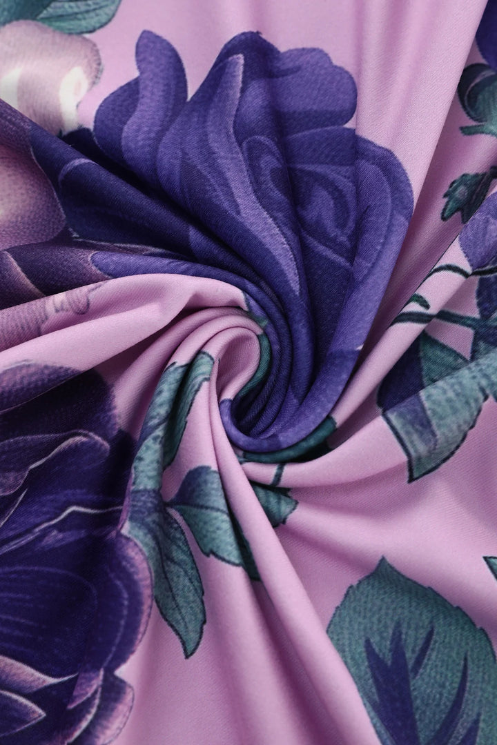 PREORDER - Julia Purple Rose Tea Dress - Estimated dispatch 18th of June