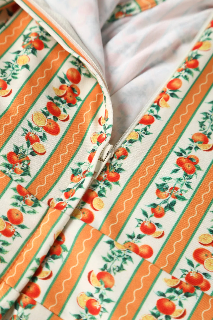 PREORDER - Julia Orange Stripe Tea Dress - Estimated dispatch 18th of June