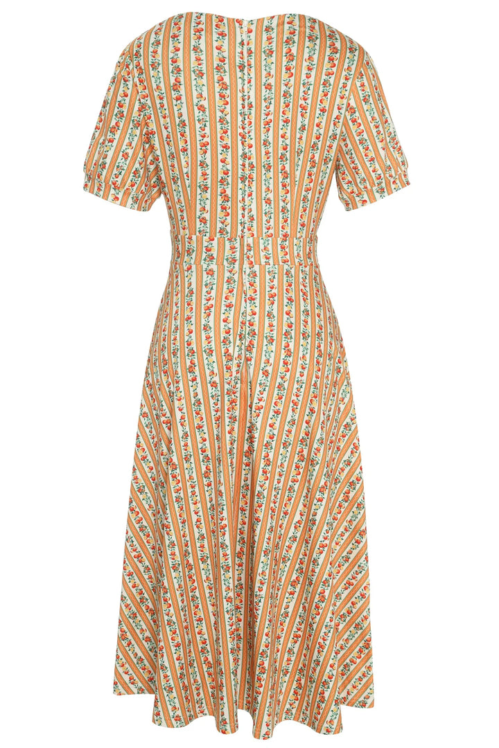 PREORDER - Julia Orange Stripe Tea Dress - Estimated dispatch 18th of June