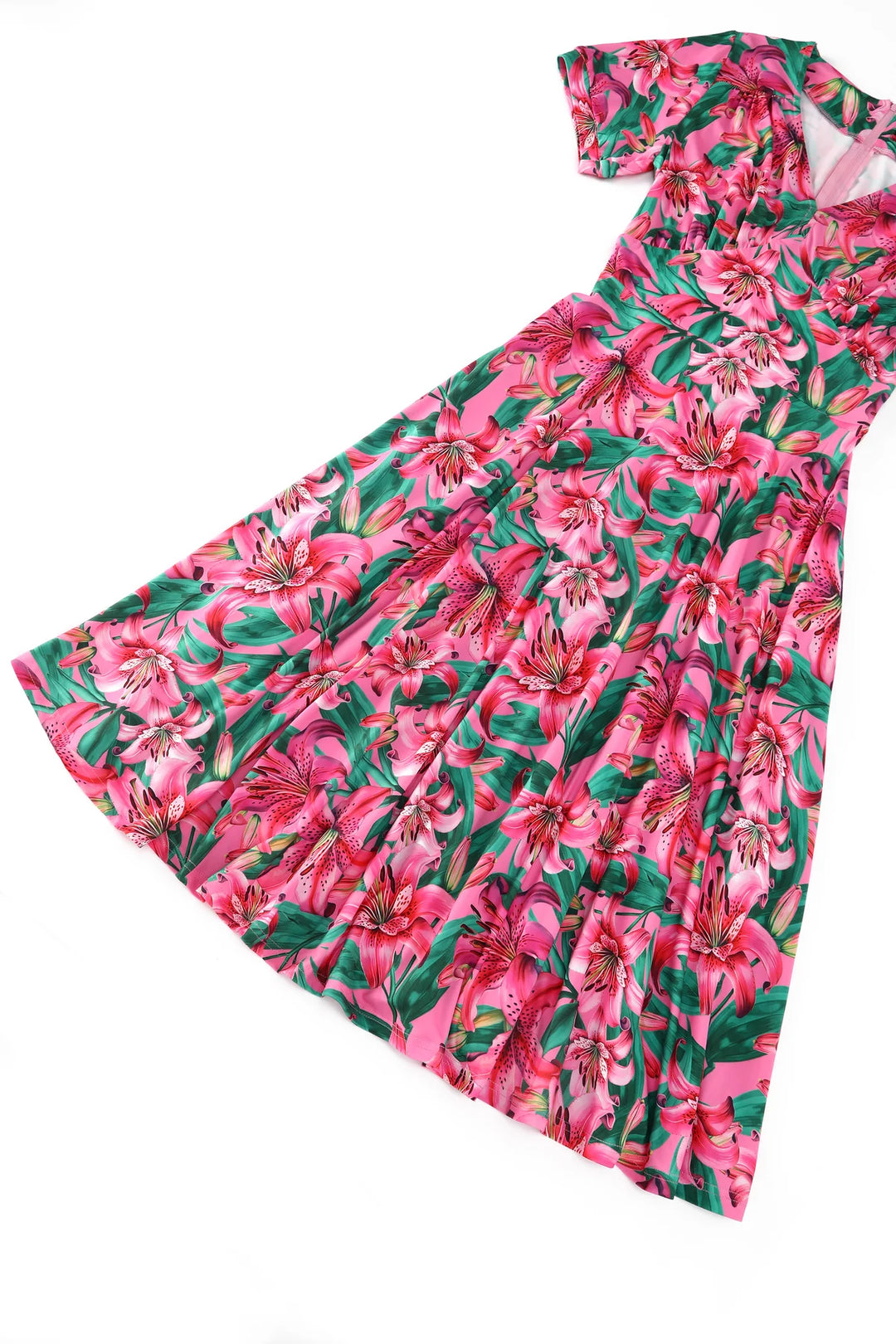 PREORDER - Julia Pink Lily Tea Dress - Estimated dispatch 18th of June