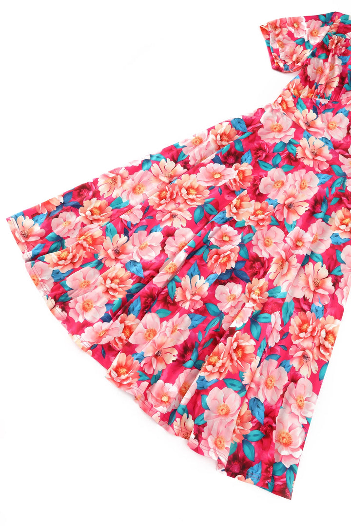 PREORDER - Julia Pink Magnolia Tea Dress - Estimated dispatch 18th of June