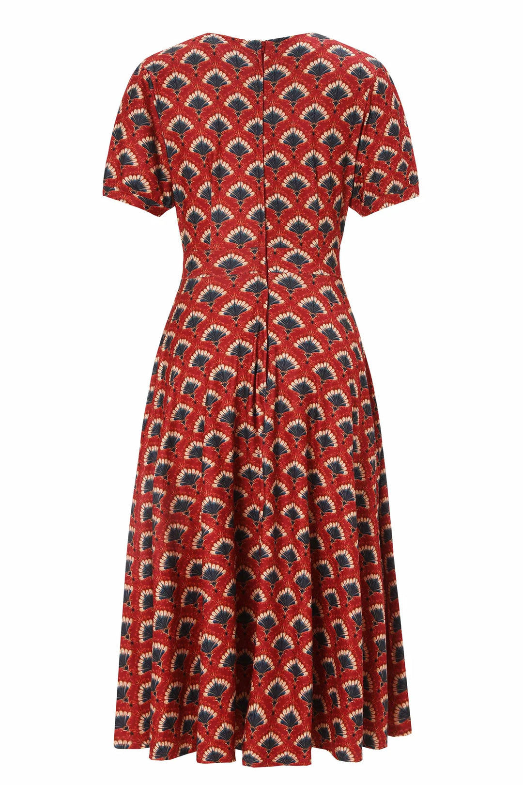 PREORDER - Julia Rust Red Fanburst Tea Dress - Estimated dispatch 18th of June