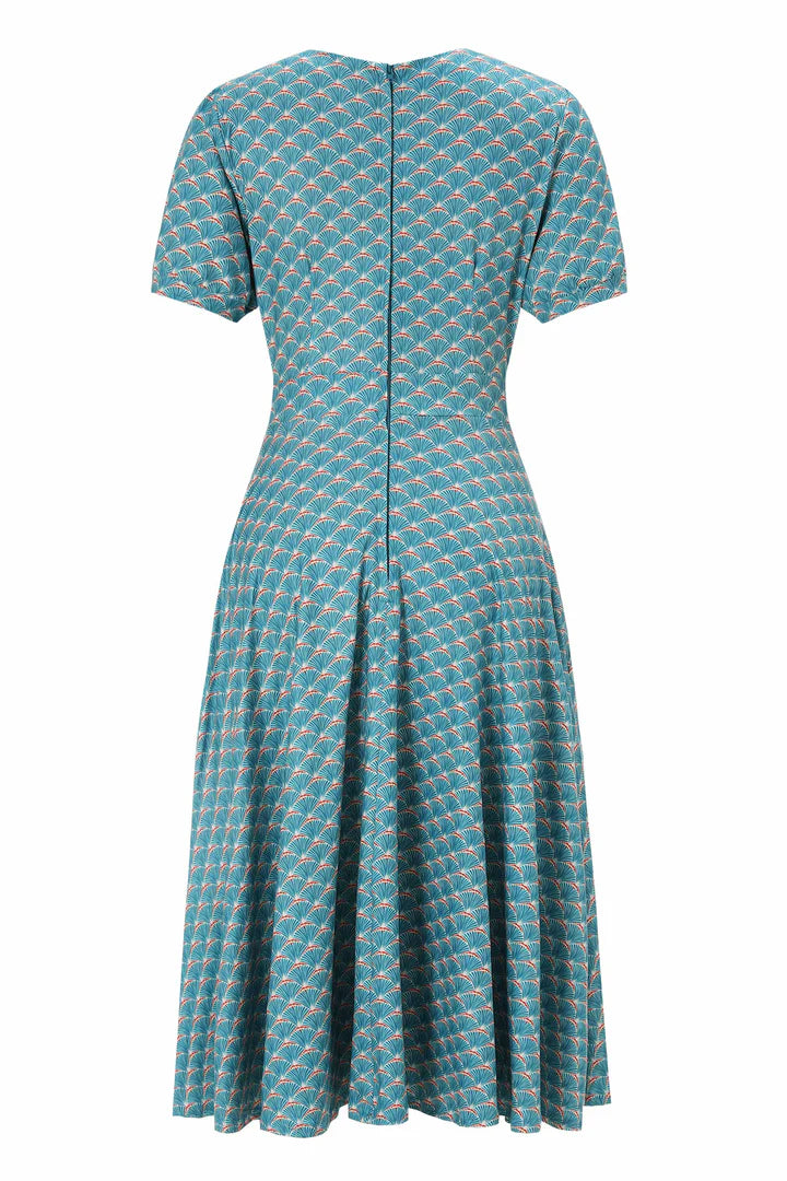 PREORDER - Julia Teal Blue Fanburst Tea Dress - Estimated dispatch 18th of June