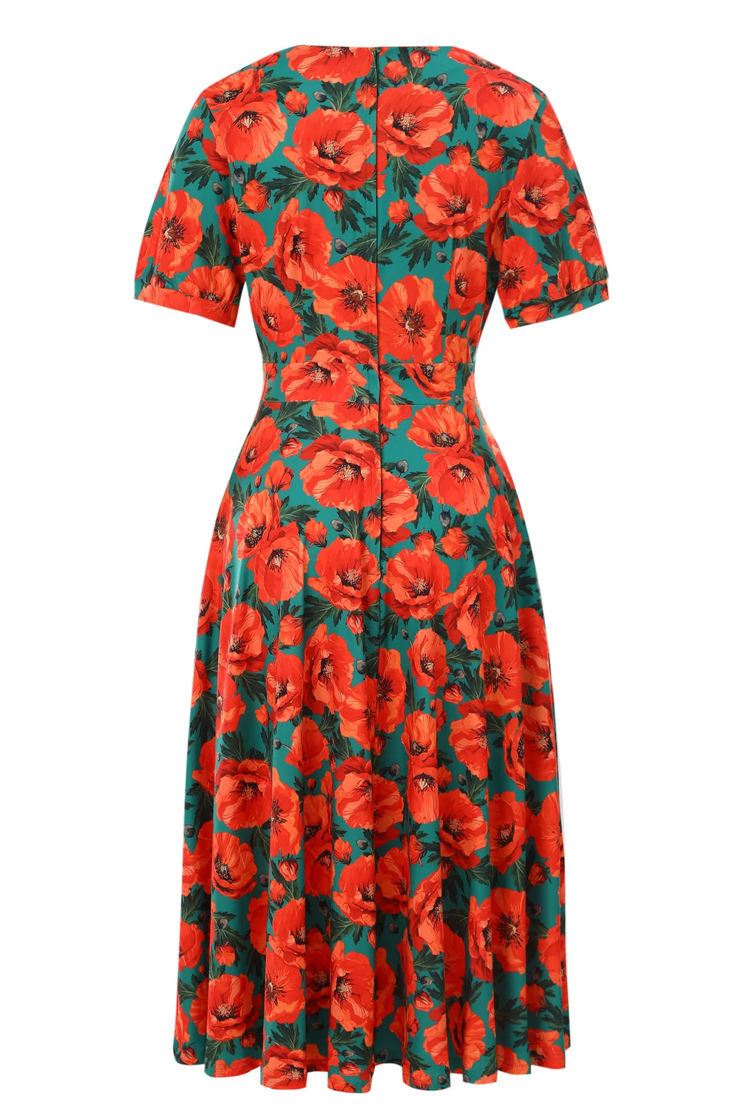PREORDER - Julia Poppy Midi Dress - Preorder for dispatch 21st of April