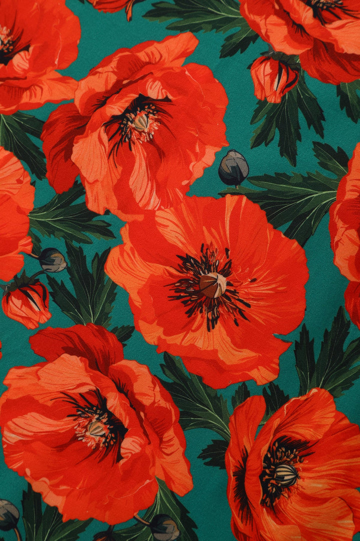 PREORDER - Julia Poppy Midi Dress - Preorder for dispatch 21st of April