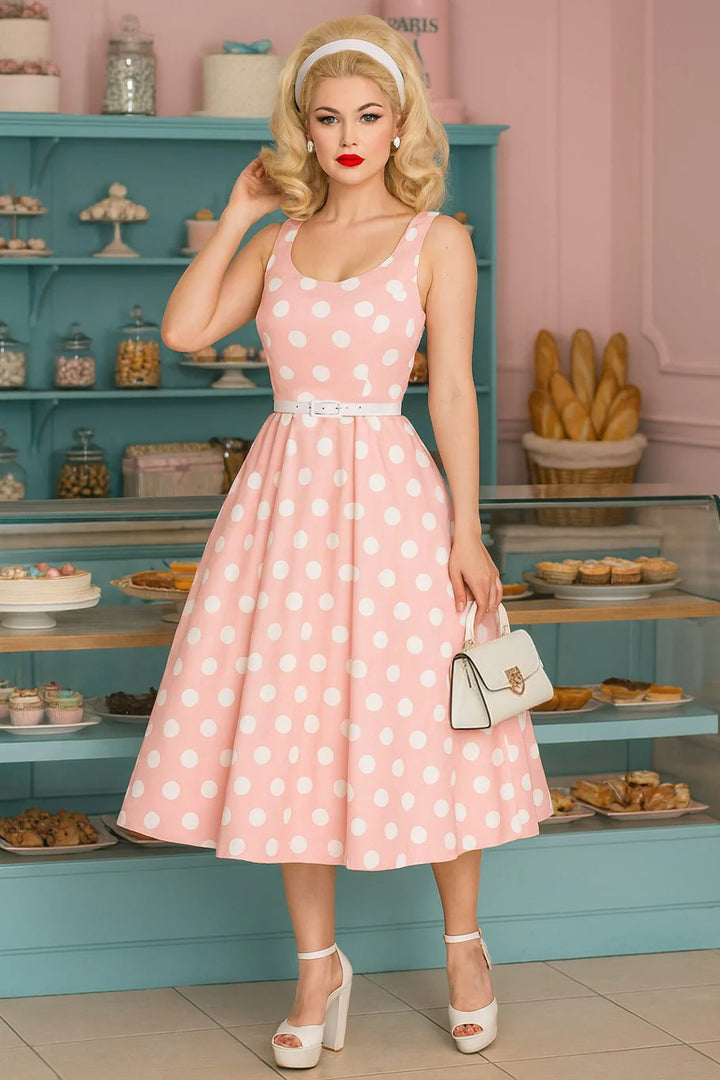 PRE-ORDER - Ophelia Light Pink Polka Dress - Expected dispatch 16th of June