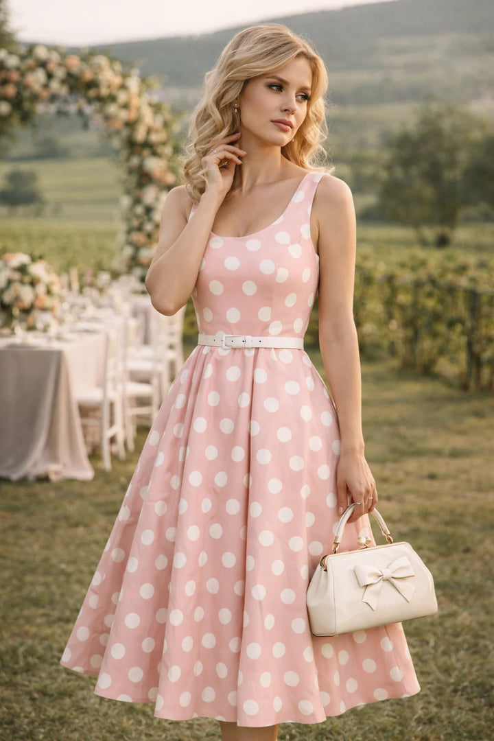 PRE-ORDER - Ophelia Light Pink Polka Dress - Expected dispatch 16th of June