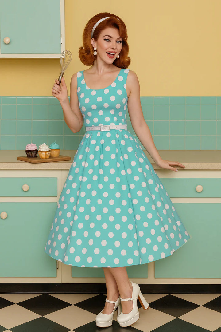 PREORDER - Ophelia Mint Green Polka Dress - Expected dispatch 3rd of June