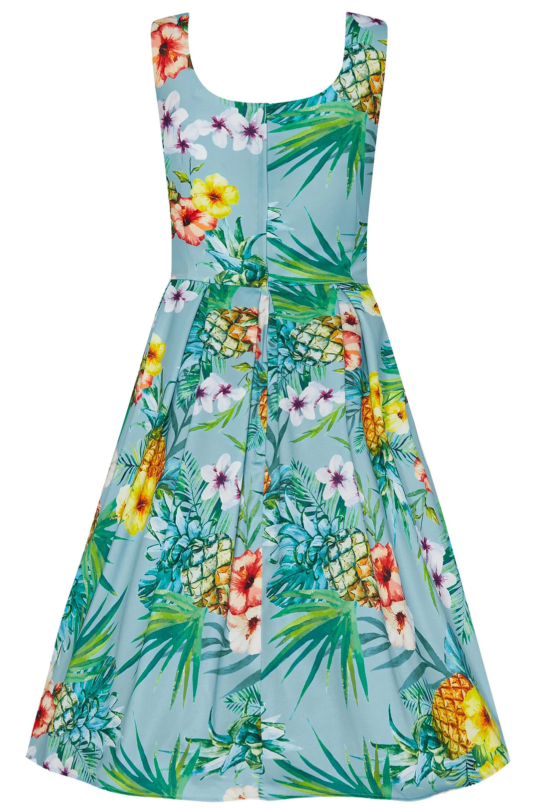 PRE-ORDER - Amanda Blue Tropical Swing Dress - Expected dispatch 16th of June