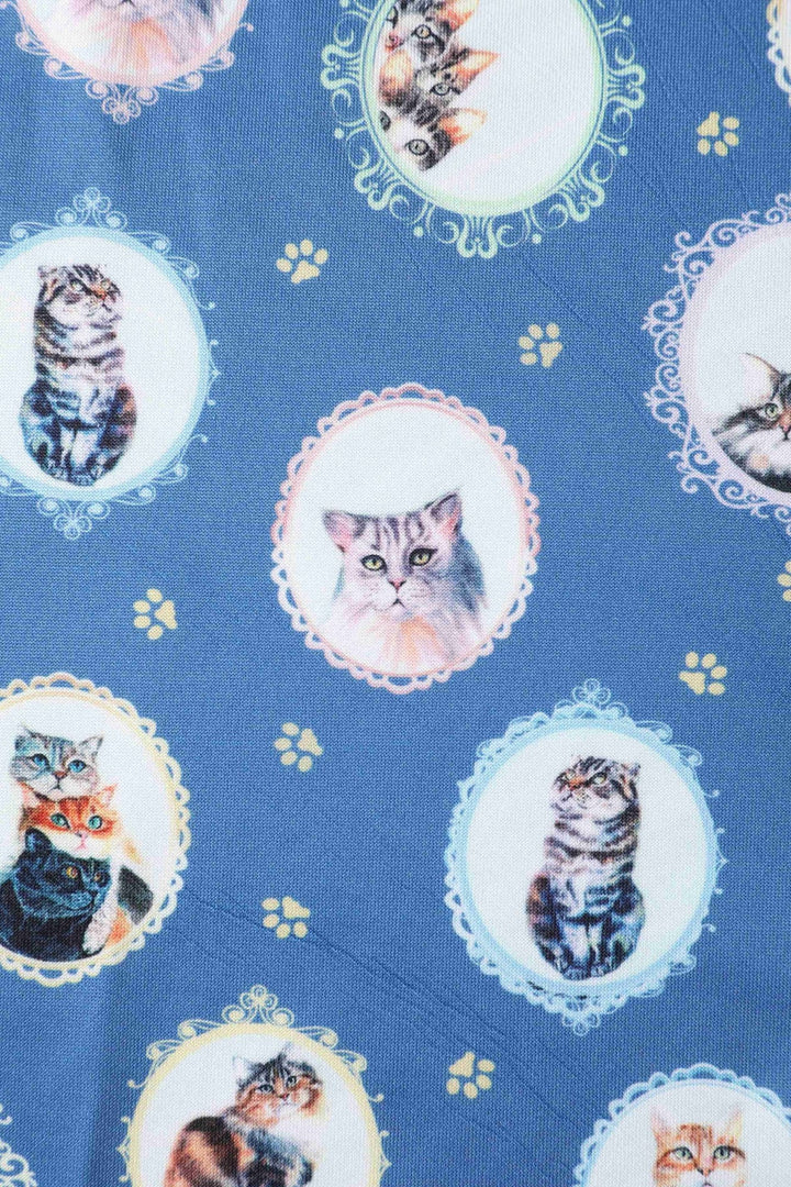 PREORDER - Amanda Blue Cat Swing Dress - Expected dispatch 6th of August