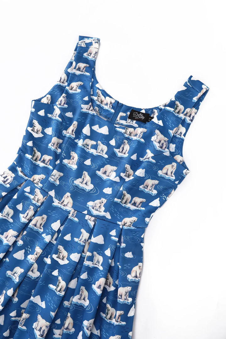 PREORDER - Amanda Blue Polar Bear Dress - Estimated dispatch 9th of October