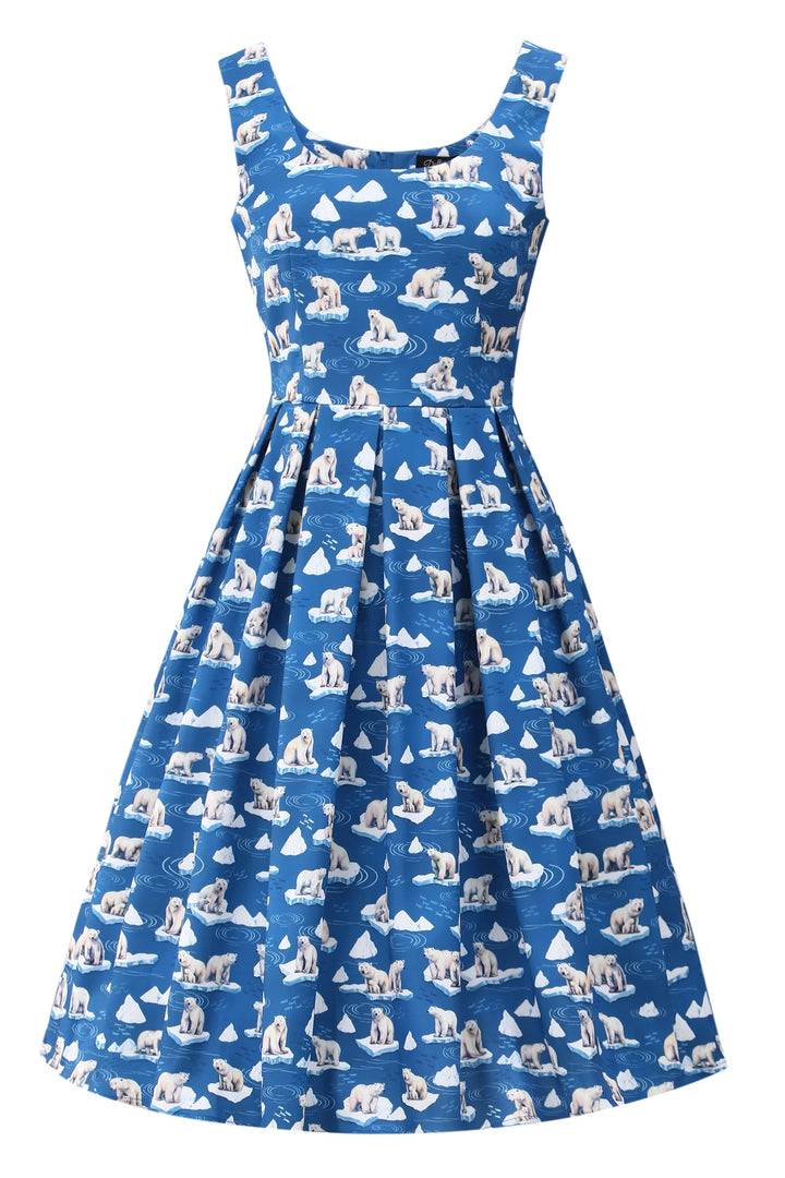 PREORDER - Amanda Blue Polar Bear Dress - Estimated dispatch 9th of October