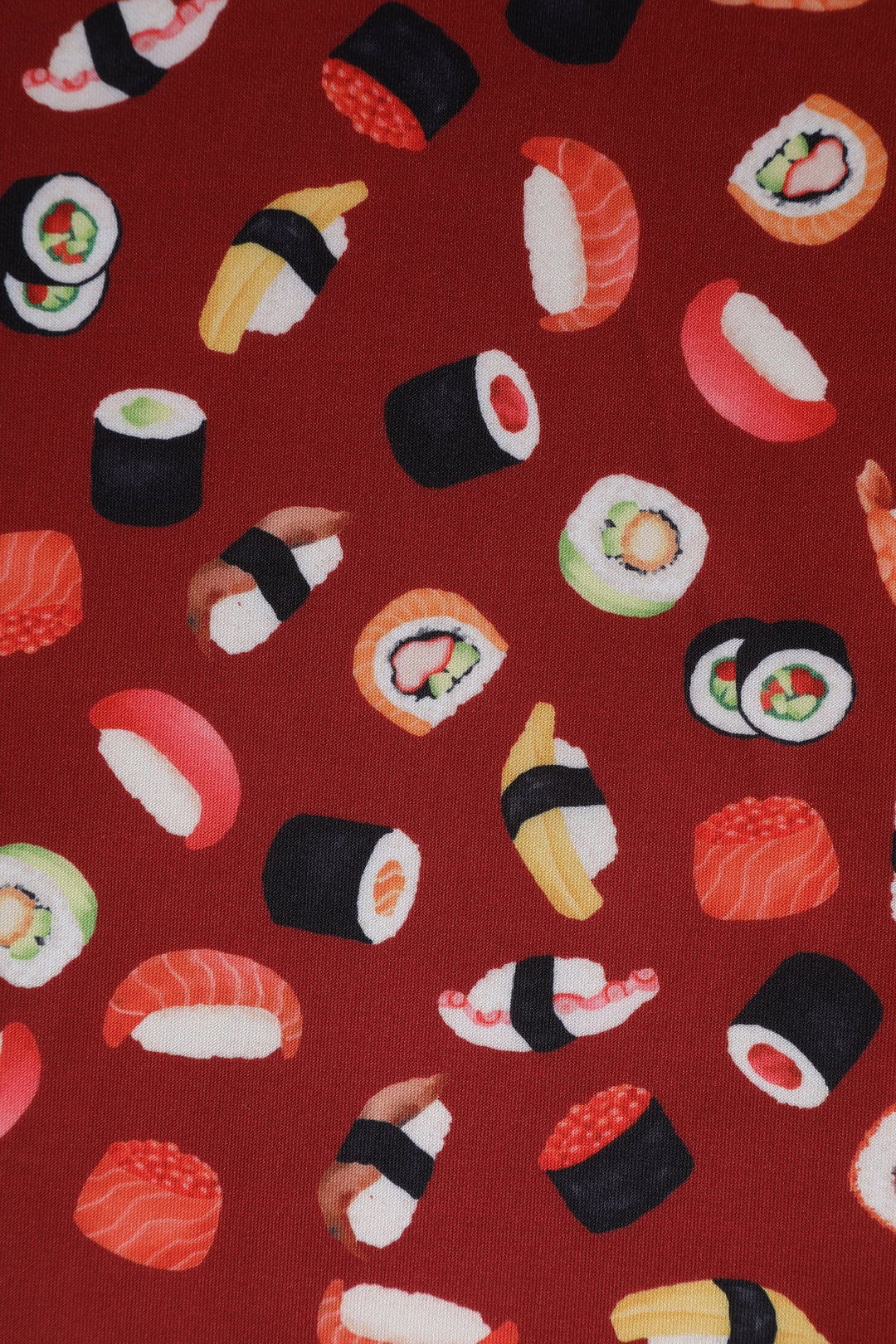 PREORDER - Amanda Burgundy Sushi Print Dress - Estimated dispatch 21st of April