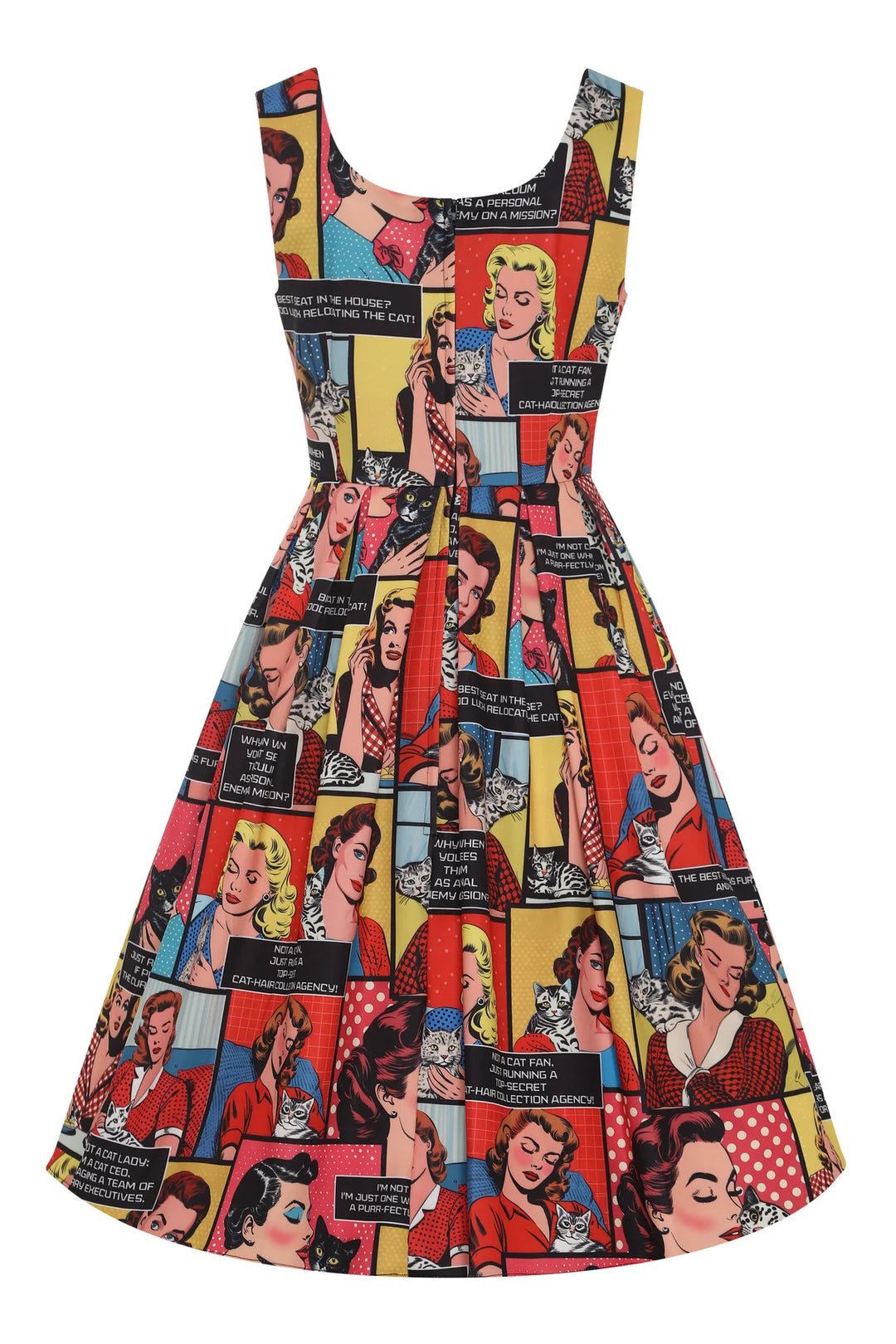 PREORDER - Amanda Cat Comic Strip Dress - Estimated dispatch 28th of November