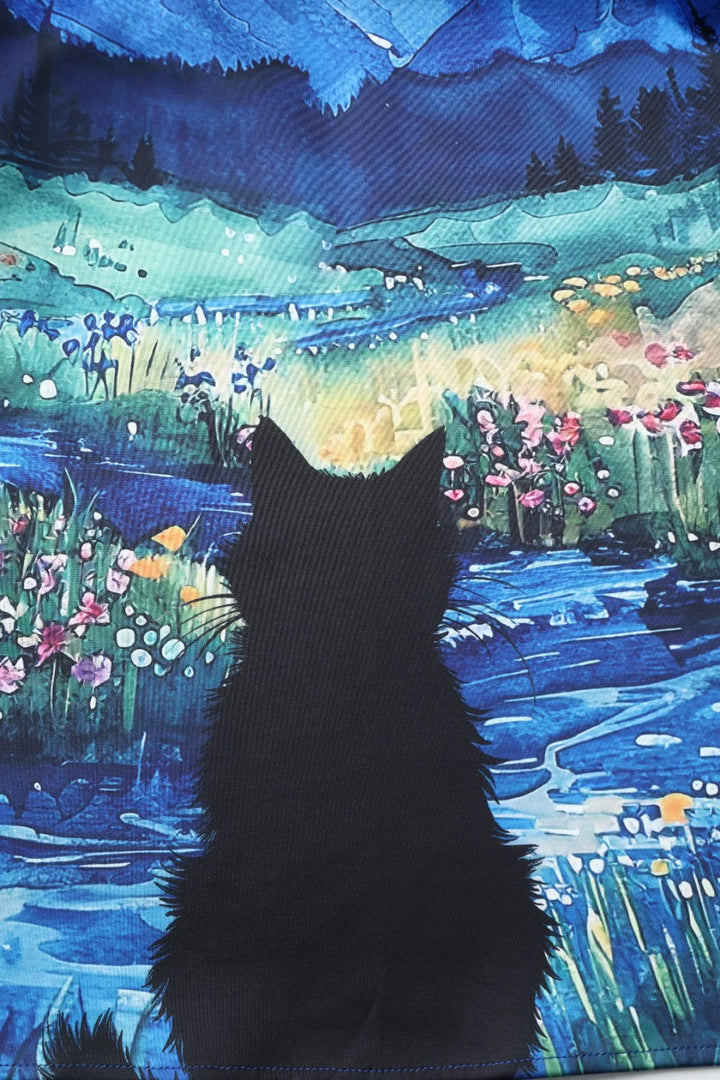 PREORDER - Amanda Black Cat Starry Night Dress - Estimated dispatch date 1st September
