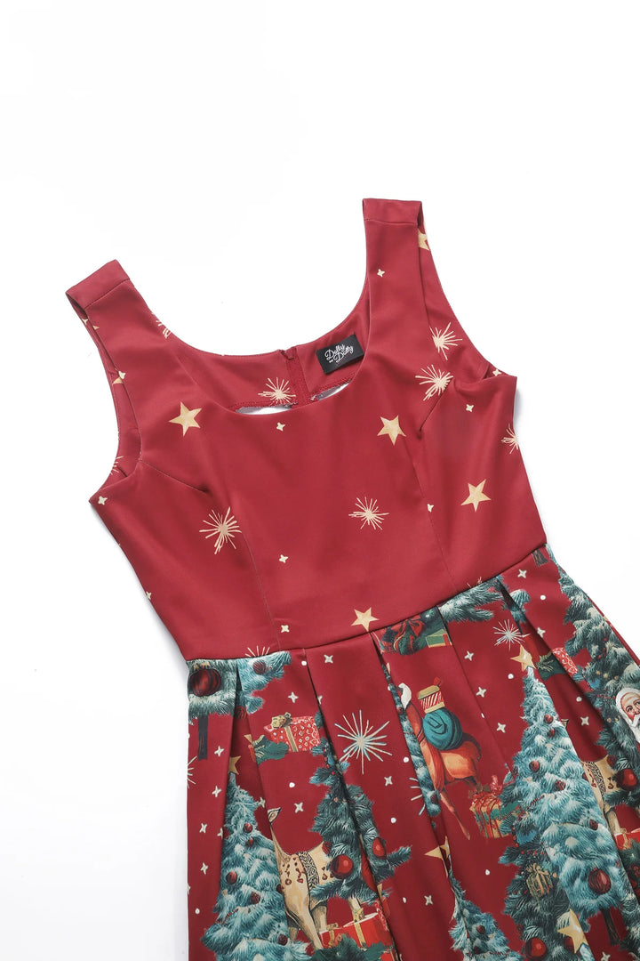 PREORDER - Amanda Crimson Red Christmas Santa Dress - Estimated dispatch 30th of October