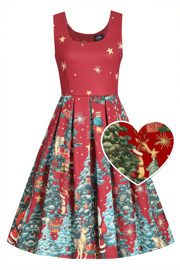 PREORDER - Amanda Crimson Red Christmas Santa Dress - Estimated dispatch 30th of October