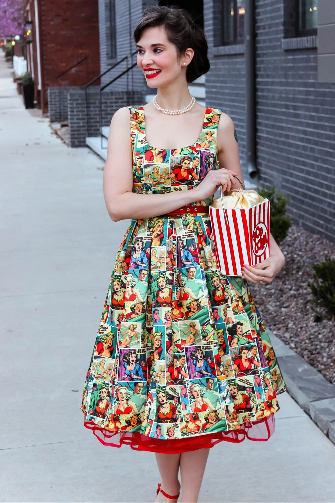 PREORDER - Amanda Vintage Comic Dress - Estimated dispatch 28th of November