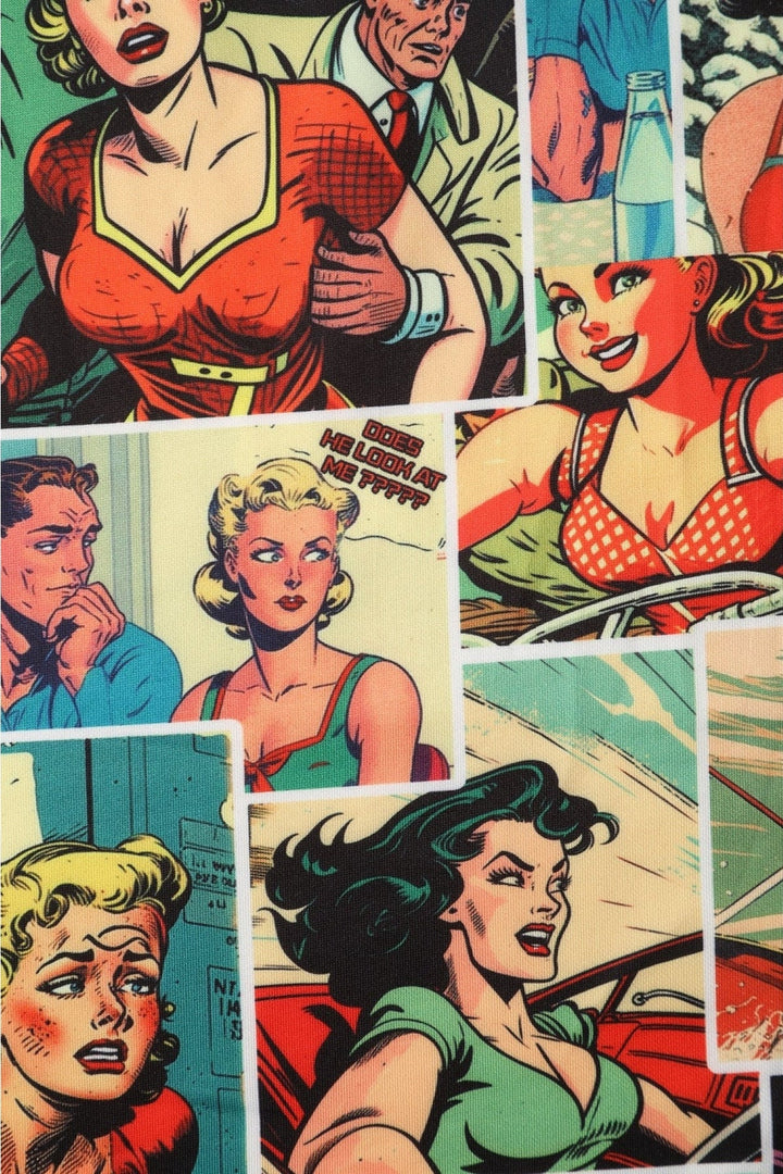 PREORDER - Amanda Vintage Comic Dress - Estimated dispatch 28th of November