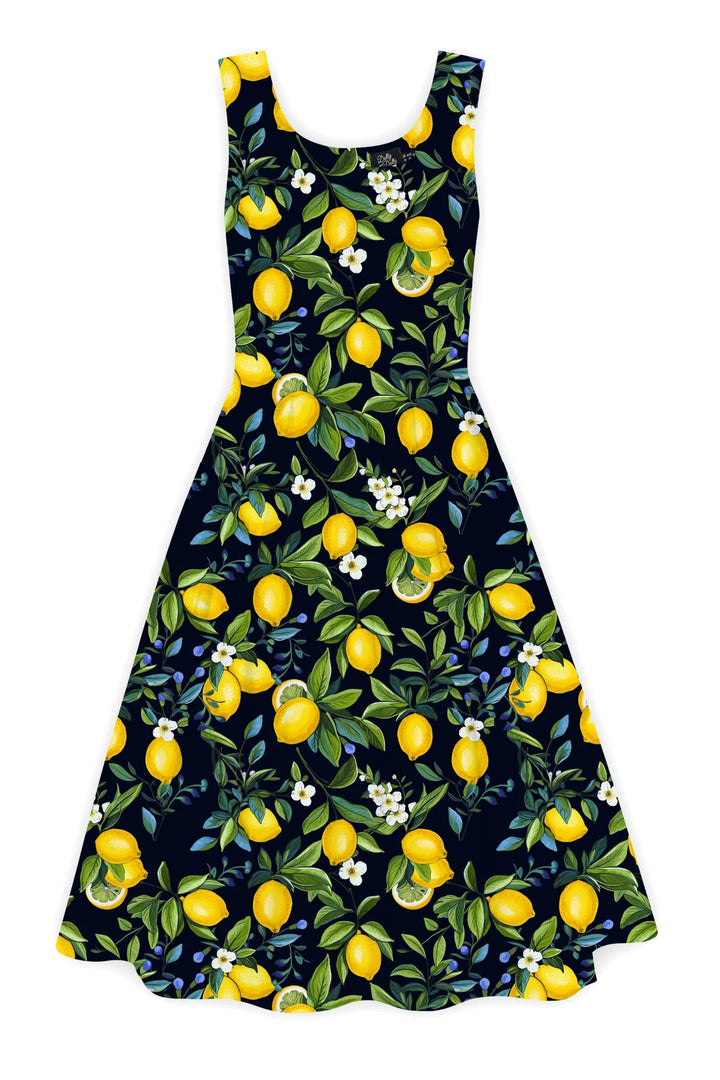 PREORDER - Amanda Dark Blue Lemon Dress - Estimated dispatch 28th of November