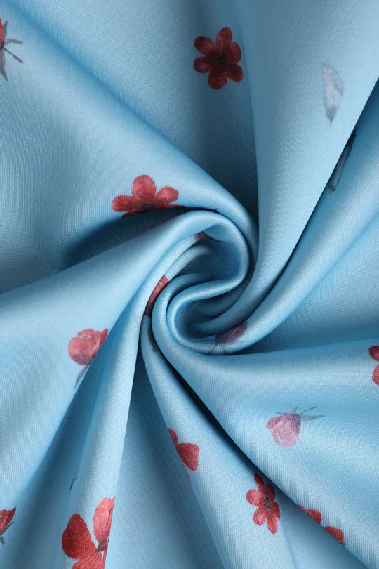 PREORDER - Amanda Blue Floral Swing Dress - Estimated dispatch 3rd of February