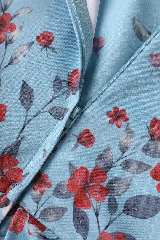 PREORDER - Amanda Blue Floral Swing Dress - Estimated dispatch 3rd of February