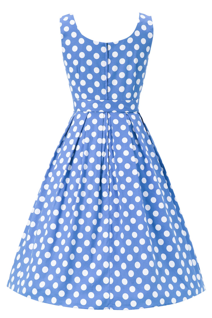 PREORDER - Amanda Light Blue Polka Dress - Estimated dispatch 16th of June