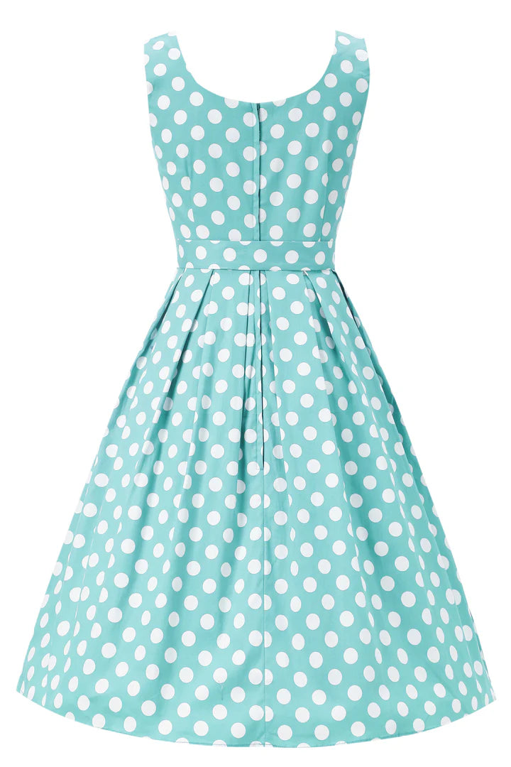PRE-ORDER - Amanda Mint Polka Dot Swing Dress - Expected dispatch 28th of May