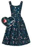 Amanda Navy Blue Hummingbird Dress