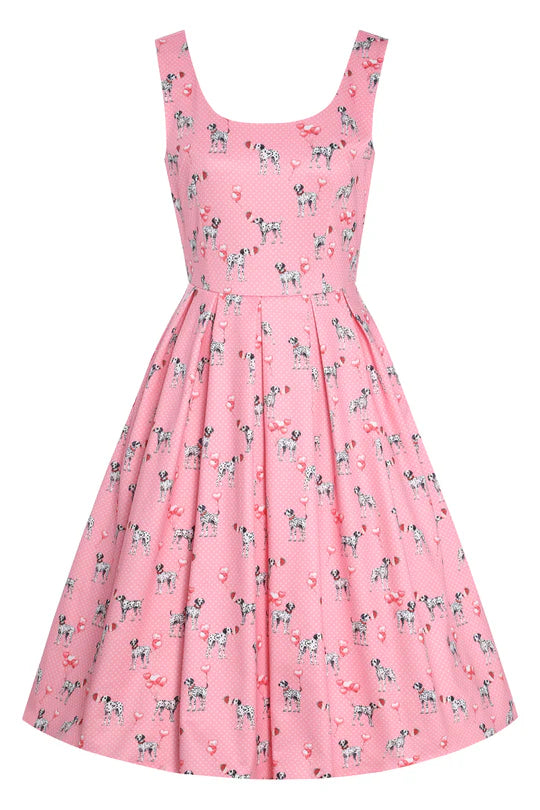 Amanda Pink Dalmation Swing Dress - Preorder for dispatch 4th September