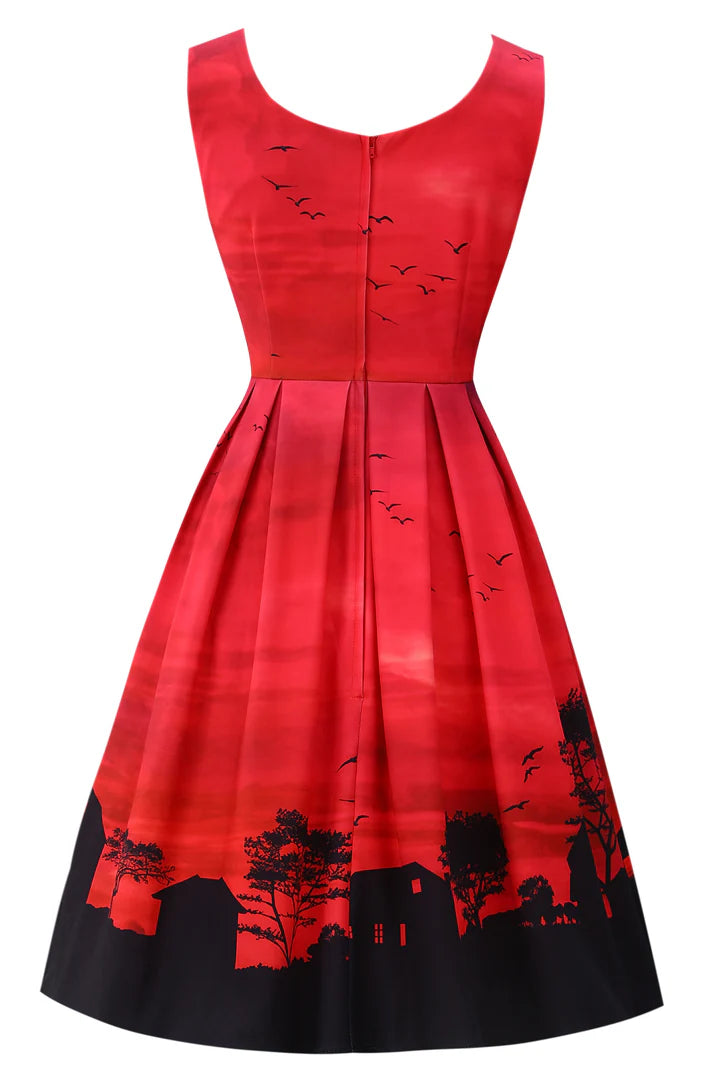 PREORDER - Amanda Red Sunset Dress - Expected dispatch date 3rd June