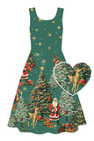 Amanda Christmas Santa Dress in Dark Cyan - Preorder for dispatch 29th October