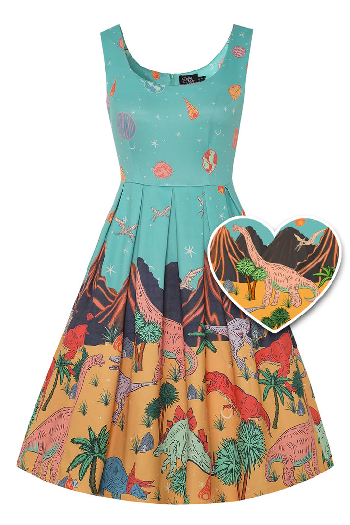 Amanda Dinosaur World Swing Dress - Preorder for dispatch 2nd September