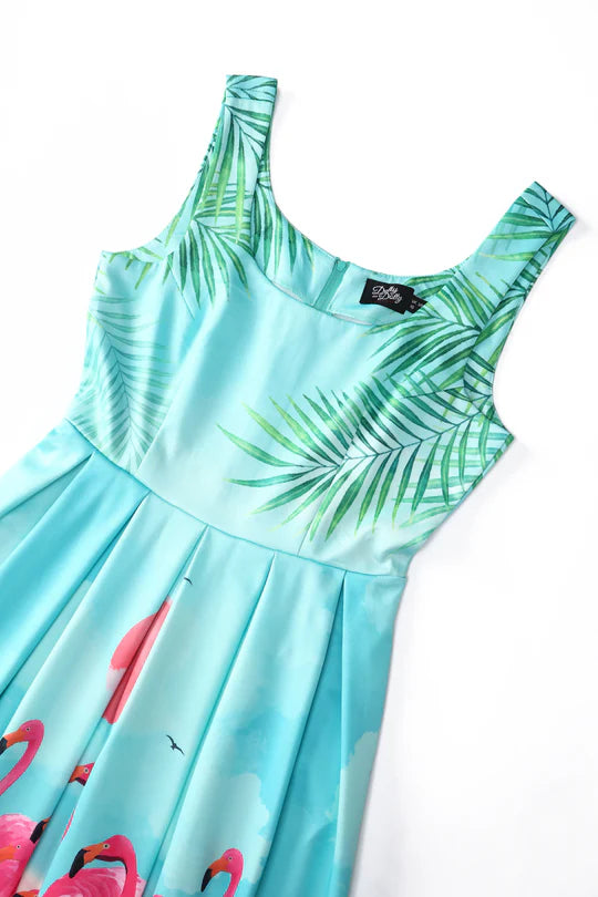 Amanda Flamingo Swing Dress - Preorder for dispatch 4th September