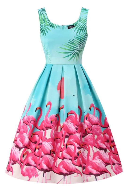 Amanda Flamingo Swing Dress - Preorder for dispatch 4th September