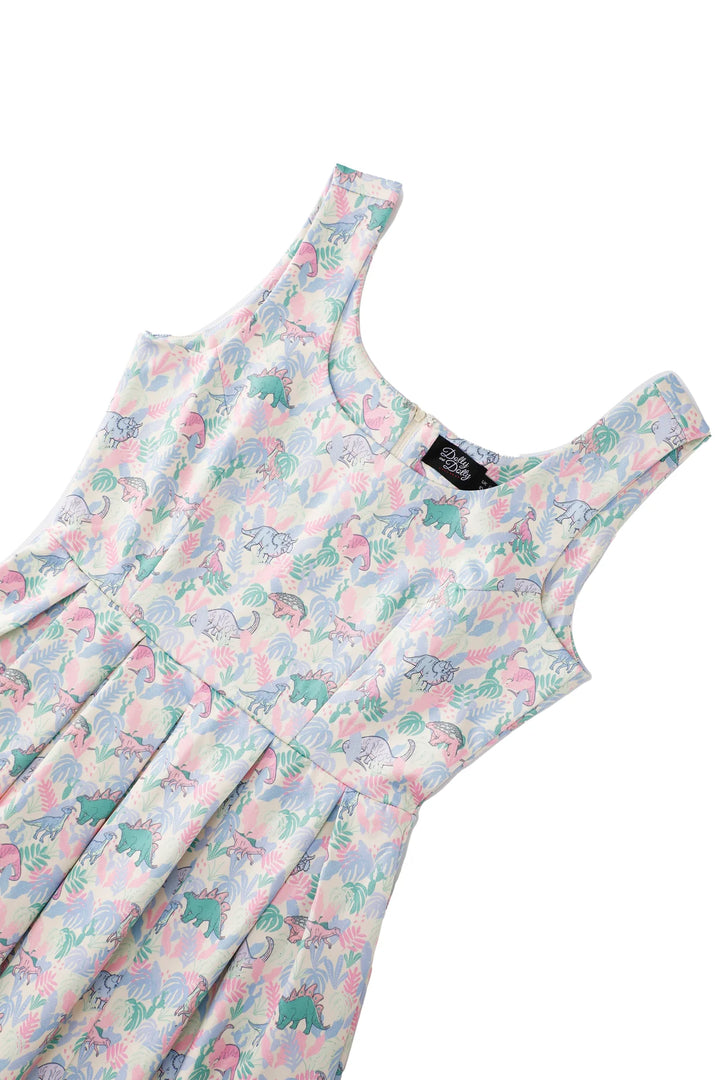 PREORDER - Amanda Pastel Dinosaur Dress - Estimated dispatch 9th of October
